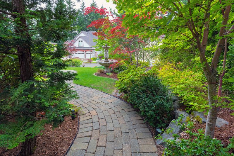 Lush Garden Surrounding Pavers